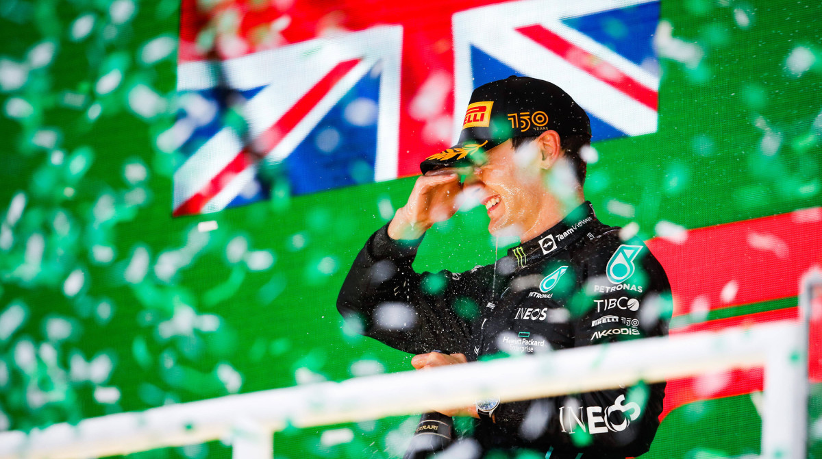 George Russell after the Sao Paulo Grand Prix